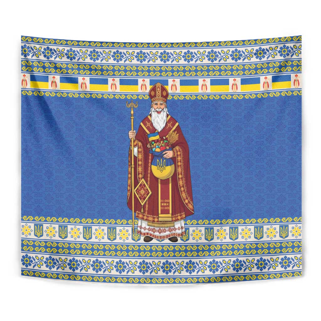 Ukraine Christmas Tapestry Saint Nicholas Vyshyvanka Style - Wonder Print Shop