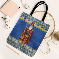 Ukraine Christmas Tote Bag Saint Nicholas Vyshyvanka Style - Wonder Print Shop