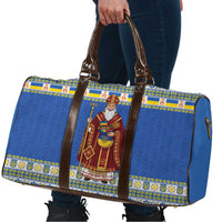 Ukraine Christmas Travel Bag Saint Nicholas Vyshyvanka Style - Wonder Print Shop