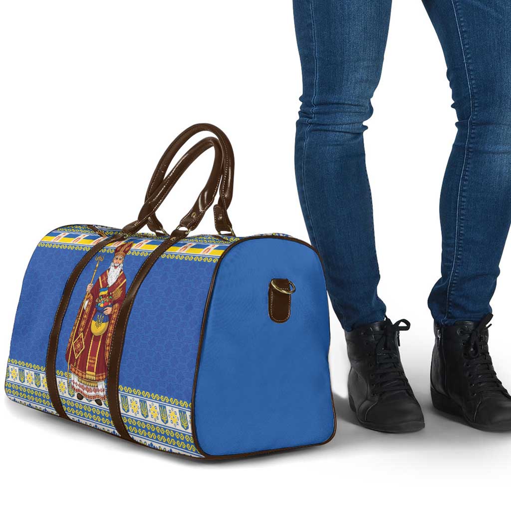 Ukraine Christmas Travel Bag Saint Nicholas Vyshyvanka Style - Wonder Print Shop