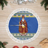 Ukraine Christmas Tree Skirt Saint Nicholas Vyshyvanka Style - Wonder Print Shop