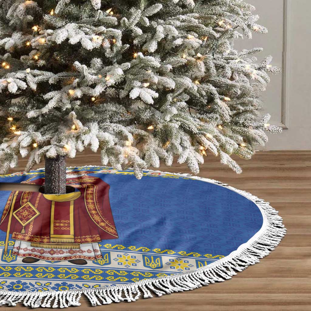 Ukraine Christmas Tree Skirt Saint Nicholas Vyshyvanka Style - Wonder Print Shop