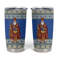 Ukraine Christmas Tumbler Cup Saint Nicholas Vyshyvanka Style - Wonder Print Shop