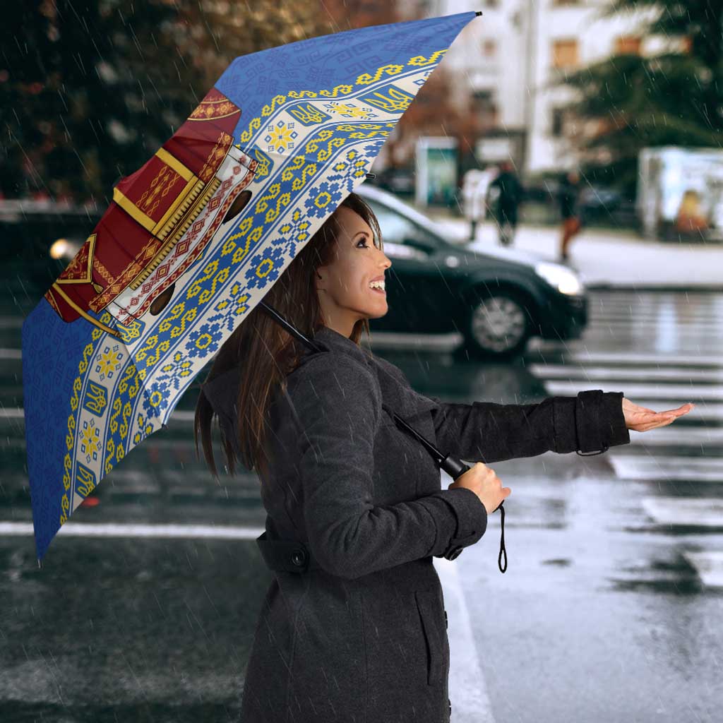 Ukraine Christmas Umbrella Saint Nicholas Vyshyvanka Style - Wonder Print Shop