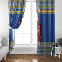 Ukraine Christmas Window Curtain Saint Nicholas Vyshyvanka Style - Wonder Print Shop