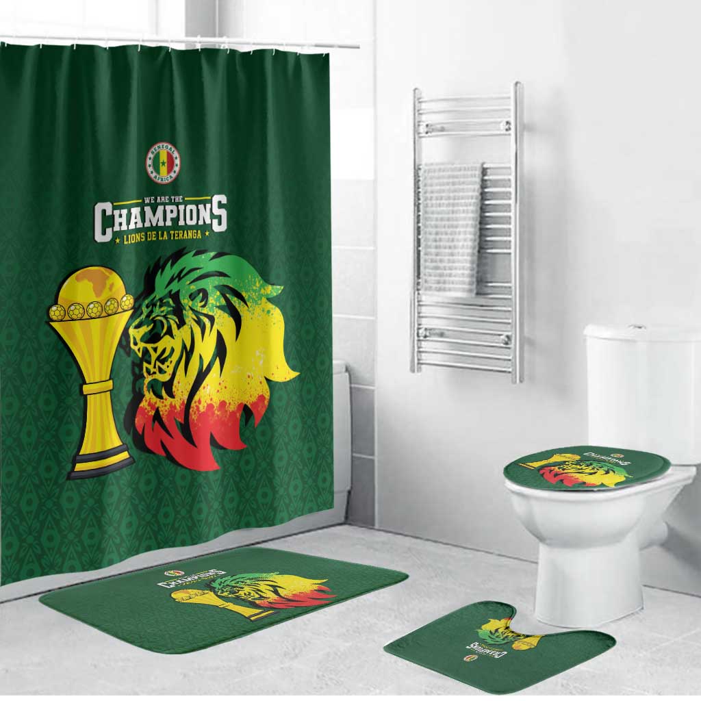 Senegal Football Champions Bathroom Set Lions of Teranga Rise
