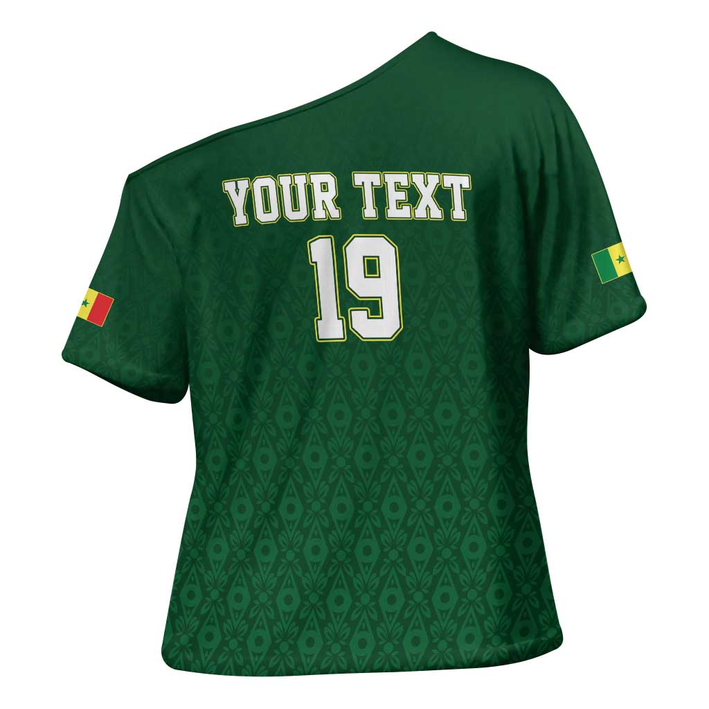 Senegal Football Champions Custom Cross Shoulder Shirt Lions of Teranga Rise