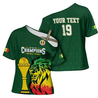 Senegal Football Champions Custom Cross Shoulder Shirt Lions of Teranga Rise