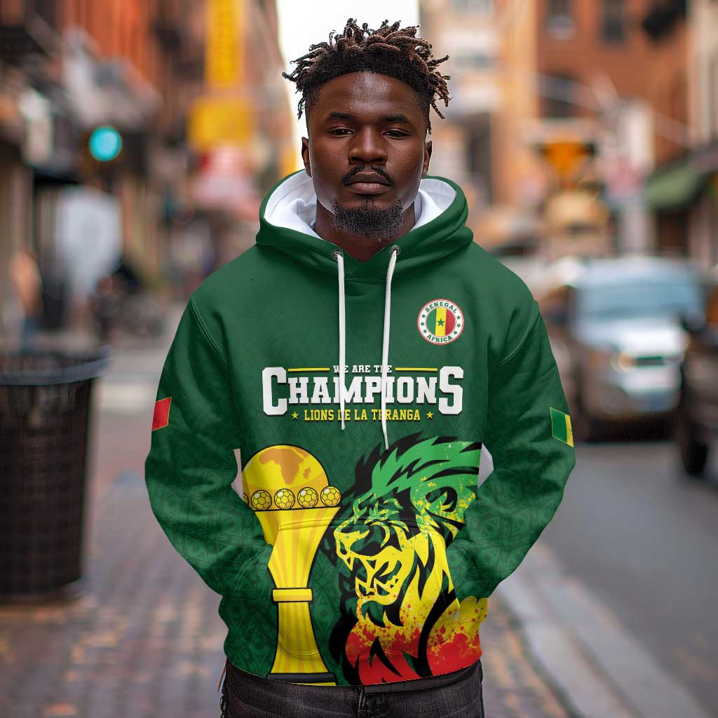 Senegal Football Champions Custom Hoodie Lions of Teranga Rise