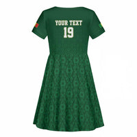 Senegal Football Champions Custom Kid Short Sleeve Dress Lions of Teranga Rise