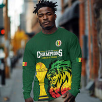 Senegal Football Champions Custom Long Sleeve Shirt Lions of Teranga Rise
