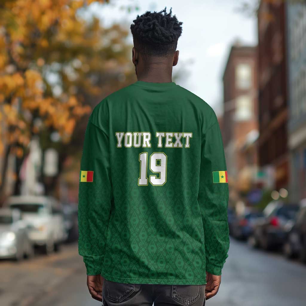 Senegal Football Champions Custom Long Sleeve Shirt Lions of Teranga Rise