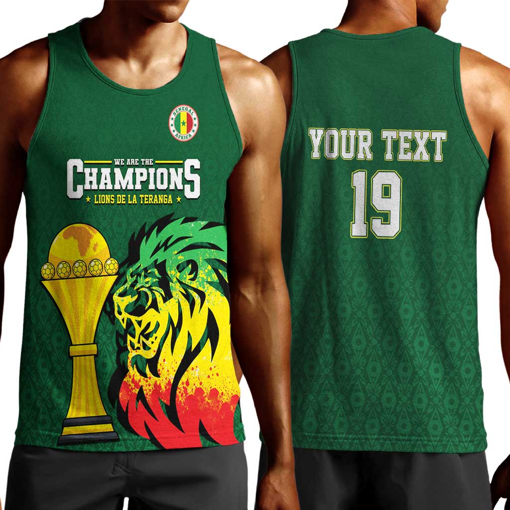 Senegal Football Champions Custom Men Tank Top Lions of Teranga Rise