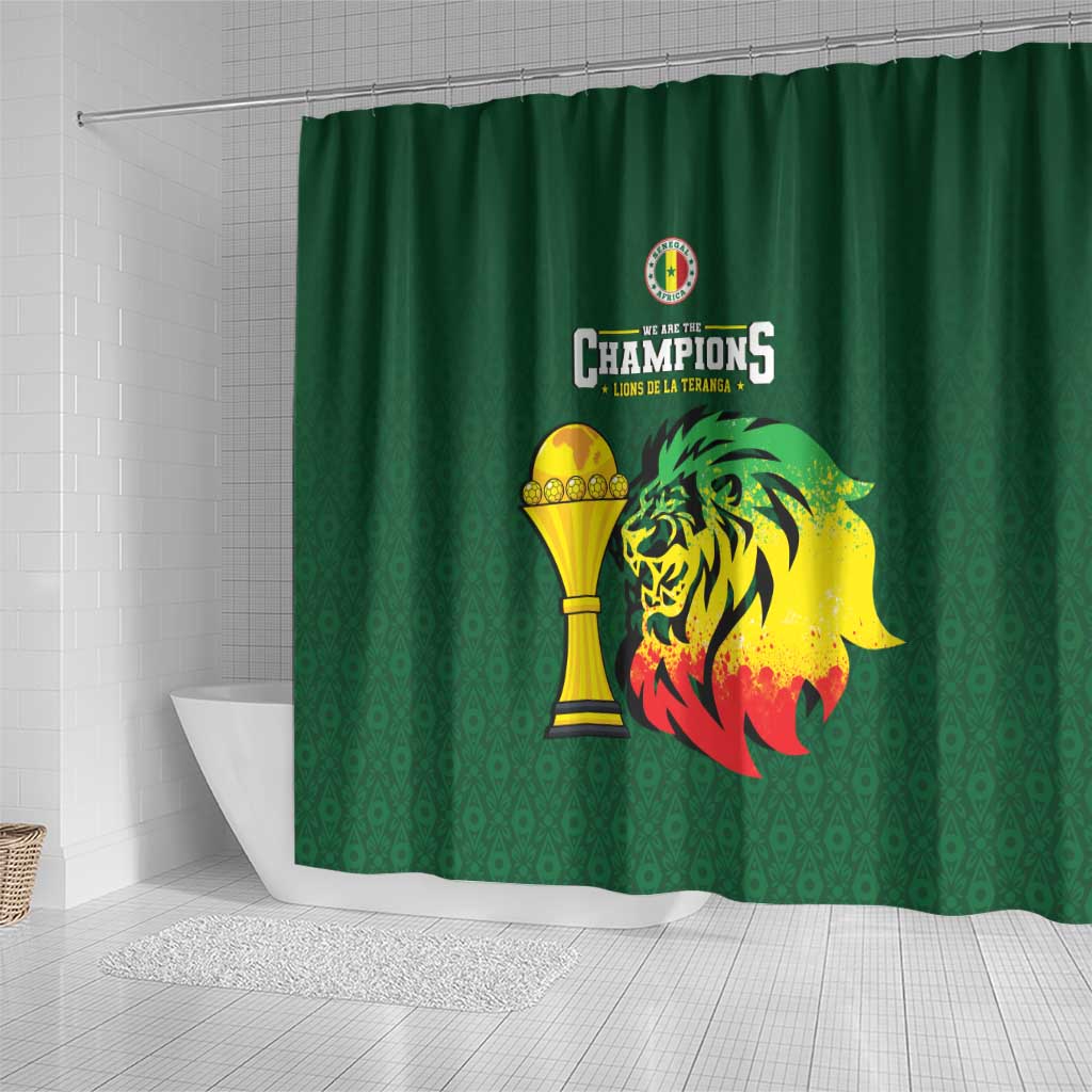 Senegal Football Champions Shower Curtain Lions of Teranga Rise