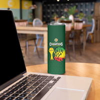 Senegal Football Champions Custom Skinny Tumbler Lions of Teranga Rise