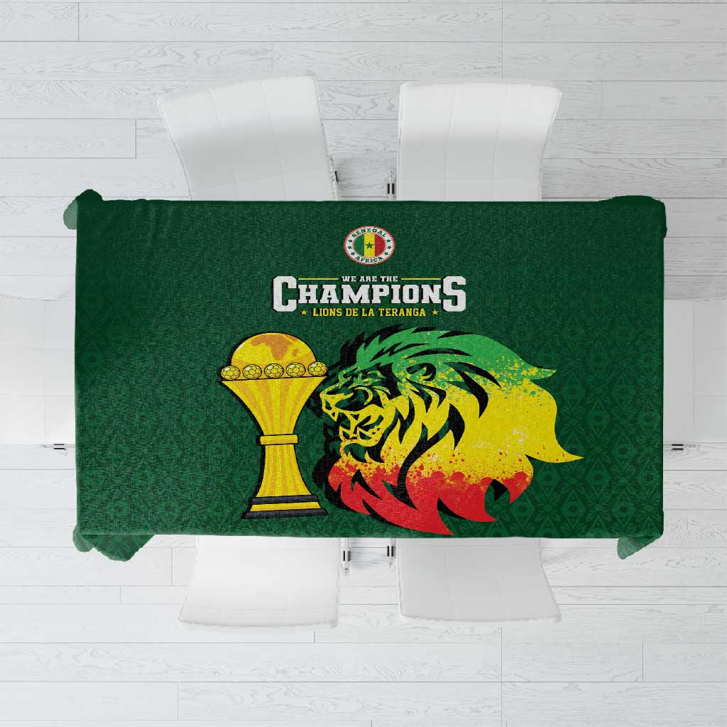 Senegal Football Champions Tablecloth Lions of Teranga Rise