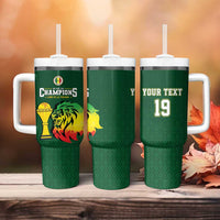 Senegal Football Champions Custom Tumbler With Handle Lions of Teranga Rise