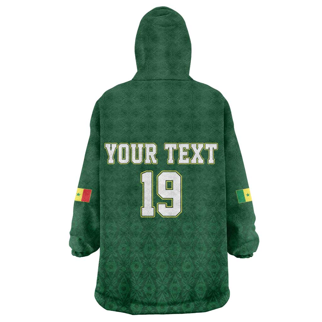 Senegal Football Champions Custom Wearable Blanket Hoodie Lions of Teranga Rise
