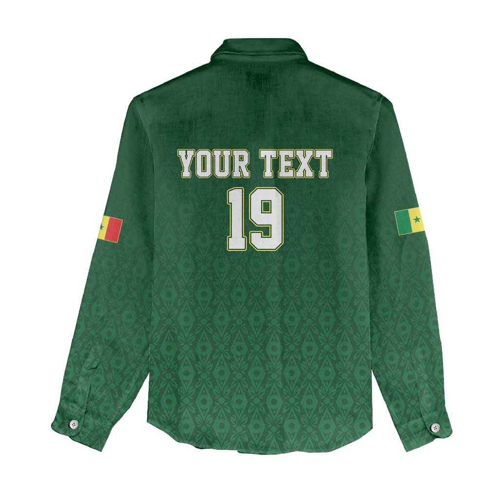 Senegal Football Champions Custom Women Casual Shirt Lions of Teranga Rise