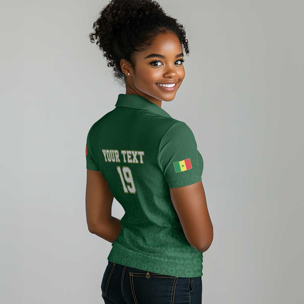 Senegal Football Champions Custom Women Polo Shirt Lions of Teranga Rise