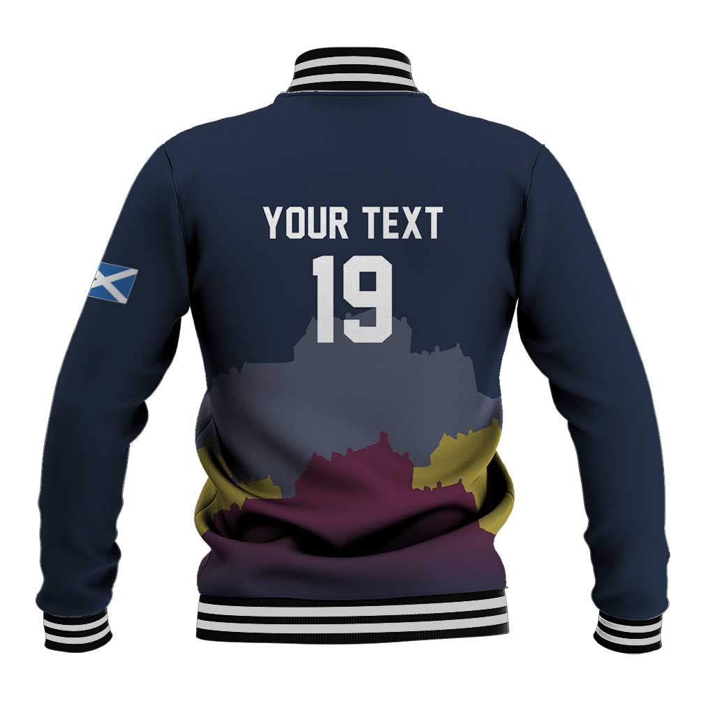 Custom Scotland Football Baseball Jacket William Wallace Statue Edinburgh Castle Art