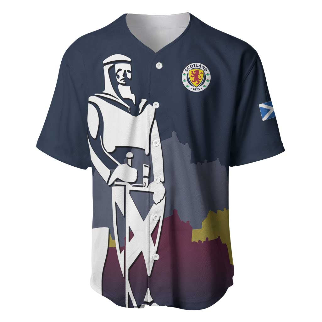 Custom Scotland Football Baseball Jersey William Wallace Statue Edinburgh Castle Art