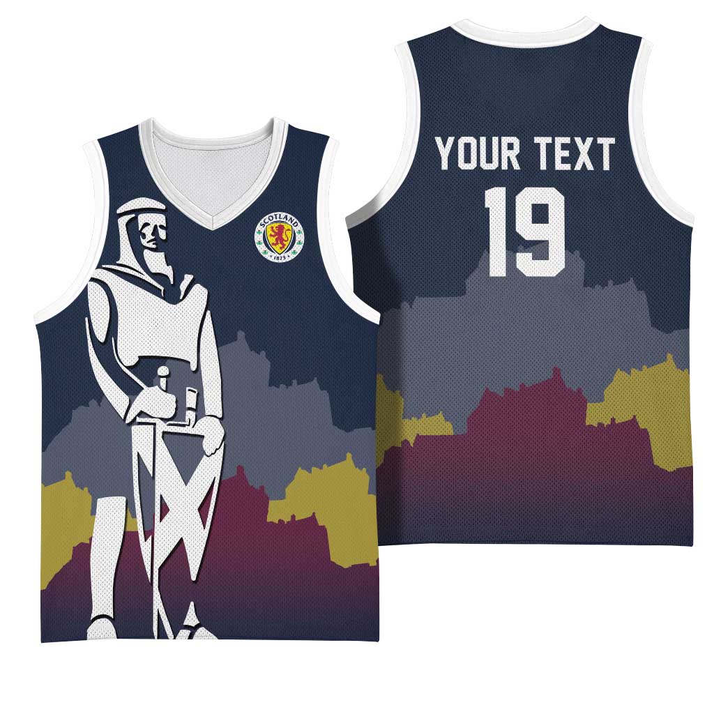 Custom Scotland Football Basketball Jersey William Wallace Statue Edinburgh Castle Art