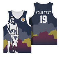 Custom Scotland Football Basketball Jersey William Wallace Statue Edinburgh Castle Art