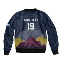 Custom Scotland Football Bomber Jacket William Wallace Statue Edinburgh Castle Art
