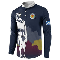 Custom Scotland Football Button Sweatshirt William Wallace Statue Edinburgh Castle Art