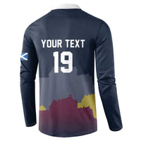 Custom Scotland Football Button Sweatshirt William Wallace Statue Edinburgh Castle Art