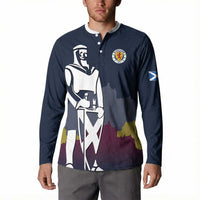 Custom Scotland Football Button Sweatshirt William Wallace Statue Edinburgh Castle Art