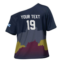 Custom Scotland Football Cross Shoulder Shirt William Wallace Statue Edinburgh Castle Art
