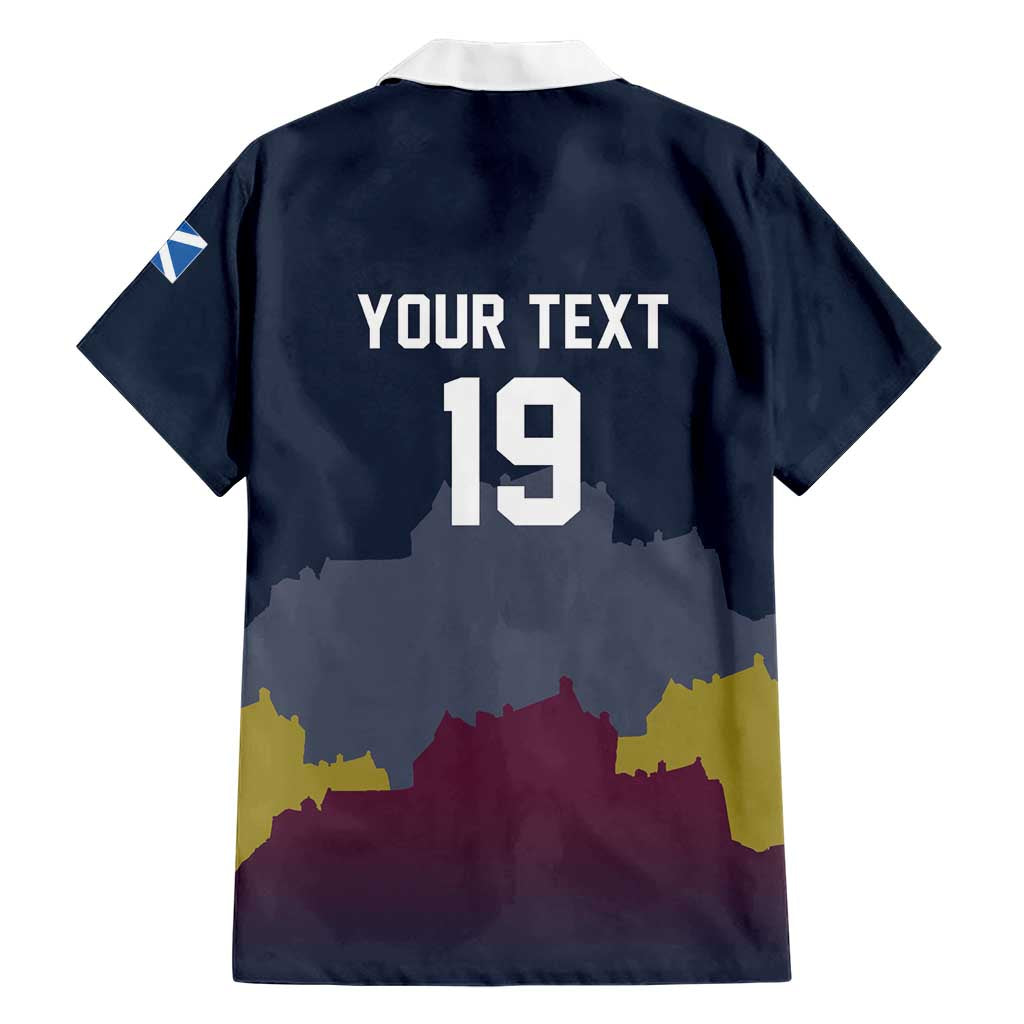 Custom Scotland Football Hawaiian Shirt William Wallace Statue Edinburgh Castle Art