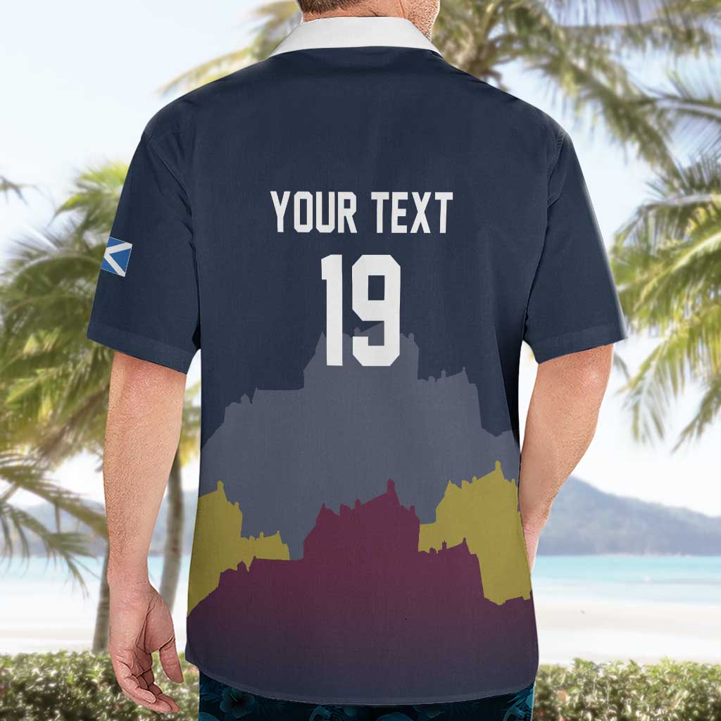 Custom Scotland Football Hawaiian Shirt William Wallace Statue Edinburgh Castle Art