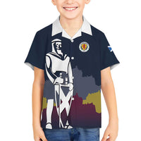 Custom Scotland Football Hawaiian Shirt William Wallace Statue Edinburgh Castle Art