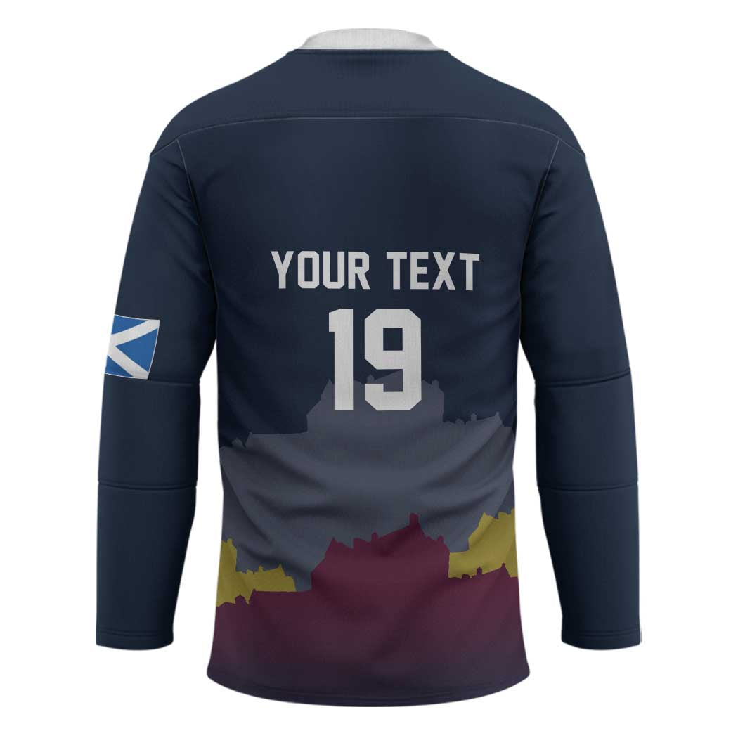 Custom Scotland Football Hockey Jersey William Wallace Statue Edinburgh Castle Art