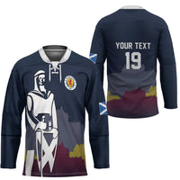 Custom Scotland Football Hockey Jersey William Wallace Statue Edinburgh Castle Art