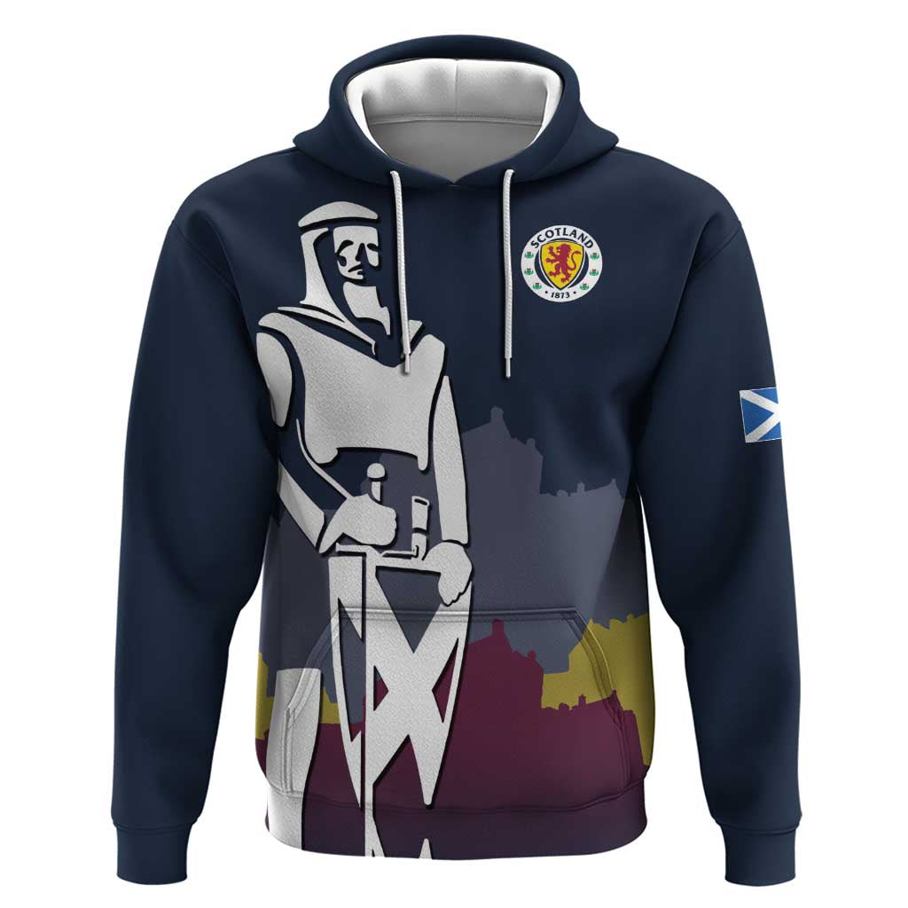 Custom Scotland Football Hoodie William Wallace Statue Edinburgh Castle Art