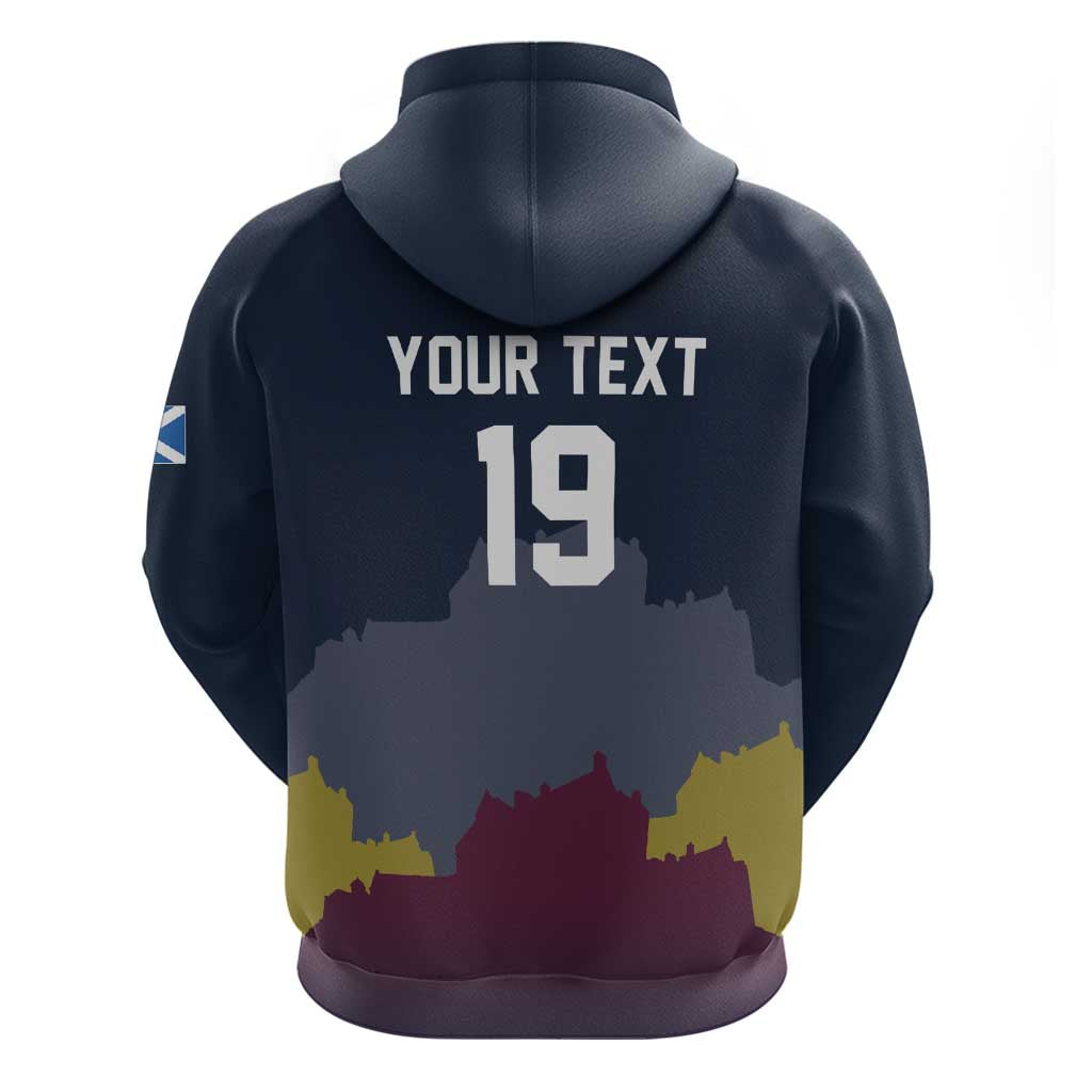 Custom Scotland Football Hoodie William Wallace Statue Edinburgh Castle Art