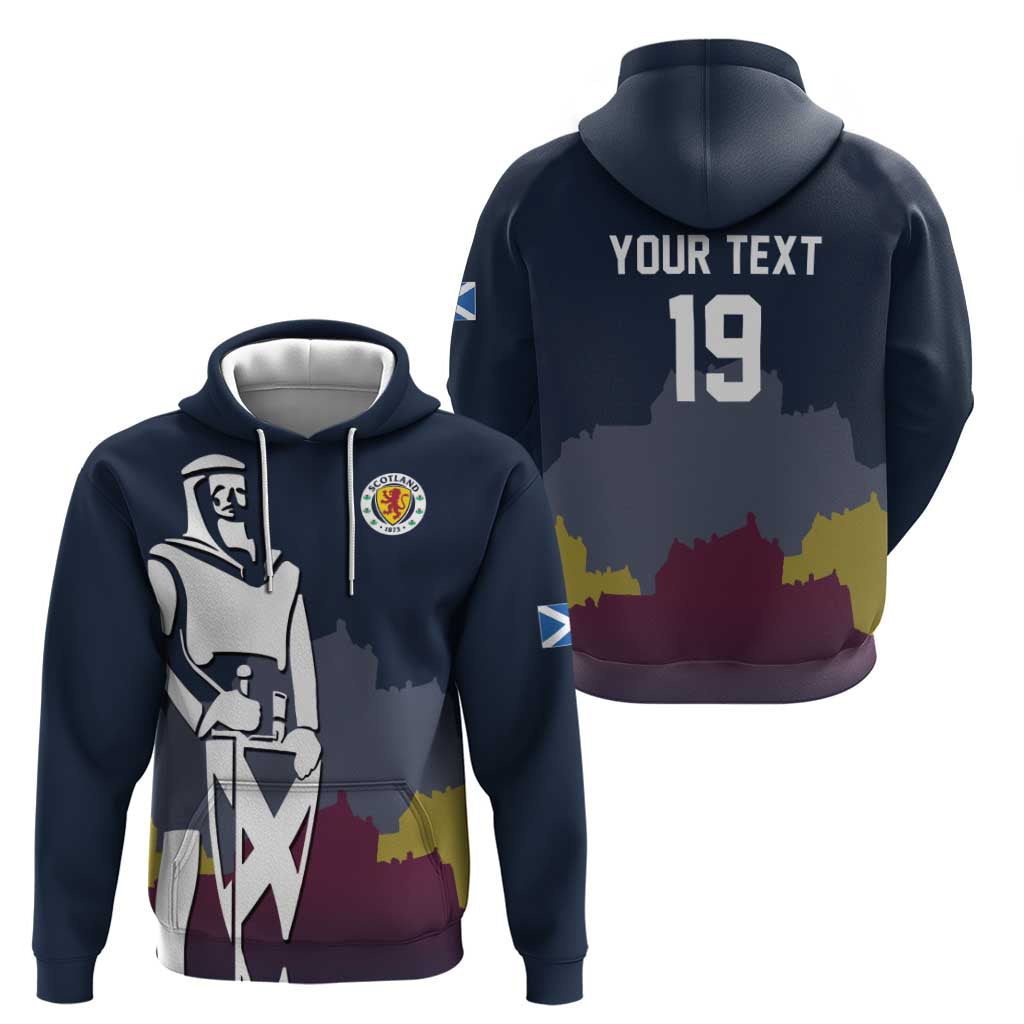 Custom Scotland Football Hoodie William Wallace Statue Edinburgh Castle Art