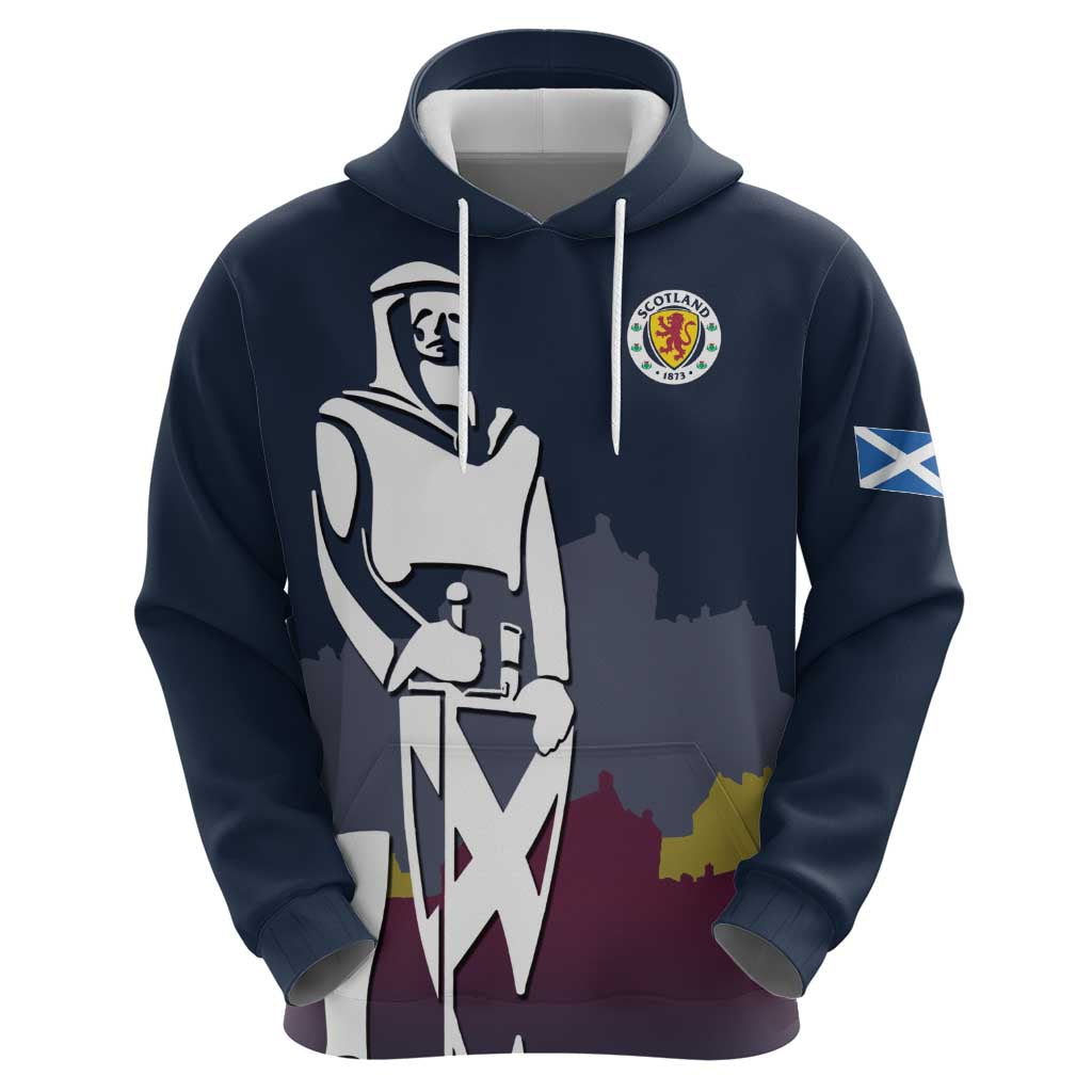 Custom Scotland Football Hoodie William Wallace Statue Edinburgh Castle Art