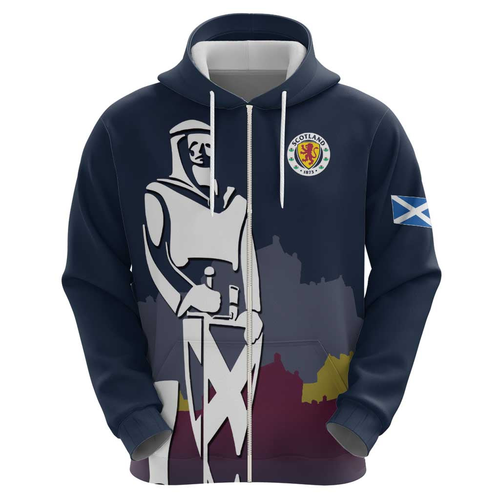 Custom Scotland Football Hoodie William Wallace Statue Edinburgh Castle Art