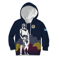Custom Scotland Football Kid Hoodie William Wallace Statue Edinburgh Castle Art