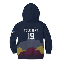 Custom Scotland Football Kid Hoodie William Wallace Statue Edinburgh Castle Art