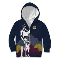 Custom Scotland Football Kid Hoodie William Wallace Statue Edinburgh Castle Art