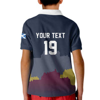 Custom Scotland Football Kid Polo Shirt William Wallace Statue Edinburgh Castle Art