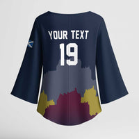 Custom Scotland Football Kimono Sleeve Blouse William Wallace Statue Edinburgh Castle Art