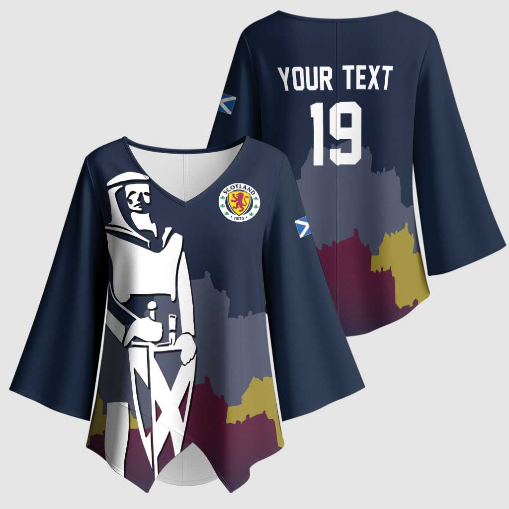 Custom Scotland Football Kimono Sleeve Blouse William Wallace Statue Edinburgh Castle Art