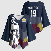Custom Scotland Football Kimono Sleeve Blouse William Wallace Statue Edinburgh Castle Art
